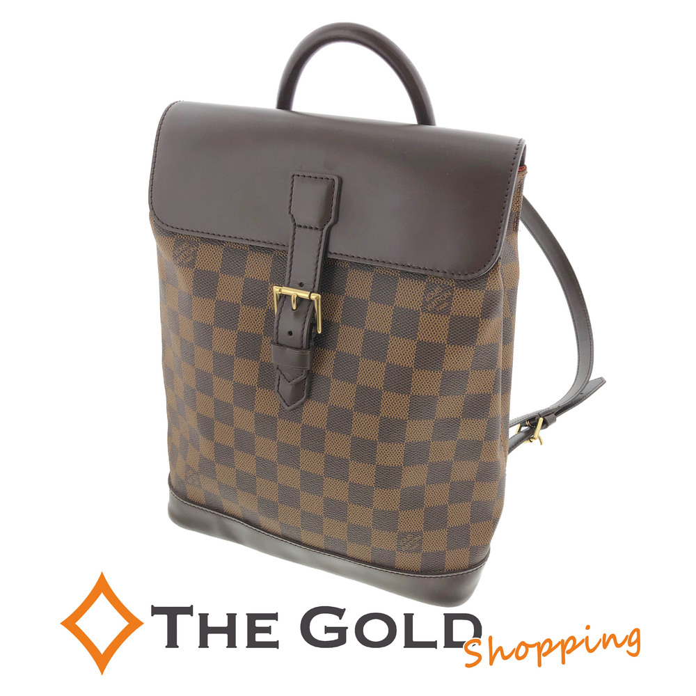 Louis Vuitton Soho Damier Backpack Rucksack Canvas Leather Ebene Brown